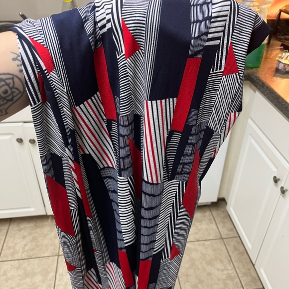 Roz & Ali Striped Wide-Leg Flowy Pants - Red, White and Navy Blue, Never Worn - Picture 5 of 5